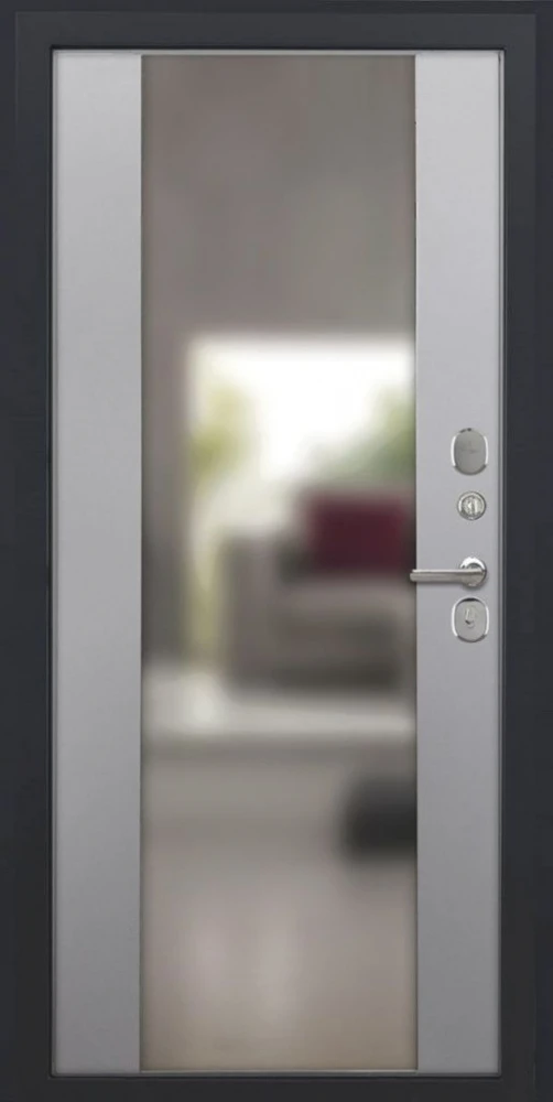 Входная дверь ДвериПРО L-3b Алиса (16мм, ПВХ софт грей, зеркало) DPRO204260 внутренняя сторона